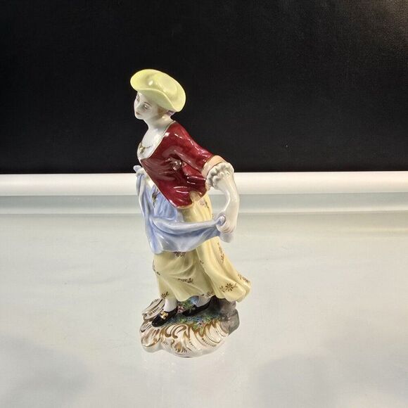 Rare Vintage Capodimonte Italian Porcelain Dancing Lady Figurine Statuette 7" - Picture 4 of 10